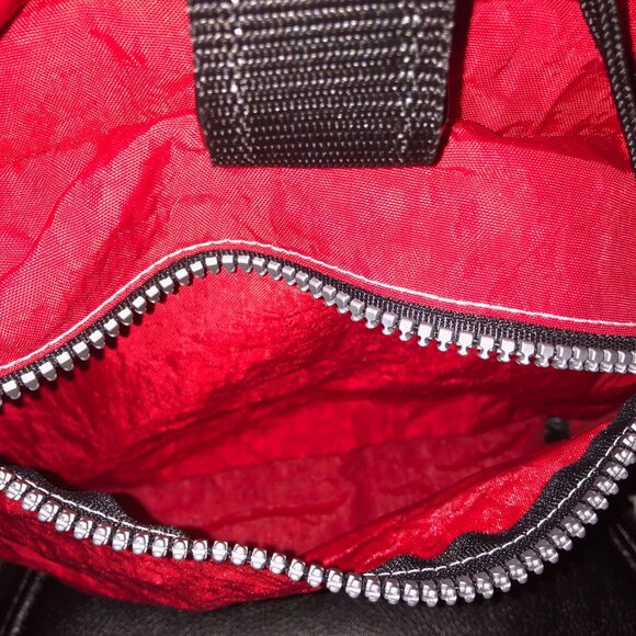 Red Disney Logo Nylon Backpack Drawstring Flap Pack 14”x11” - Picture 9 of 10